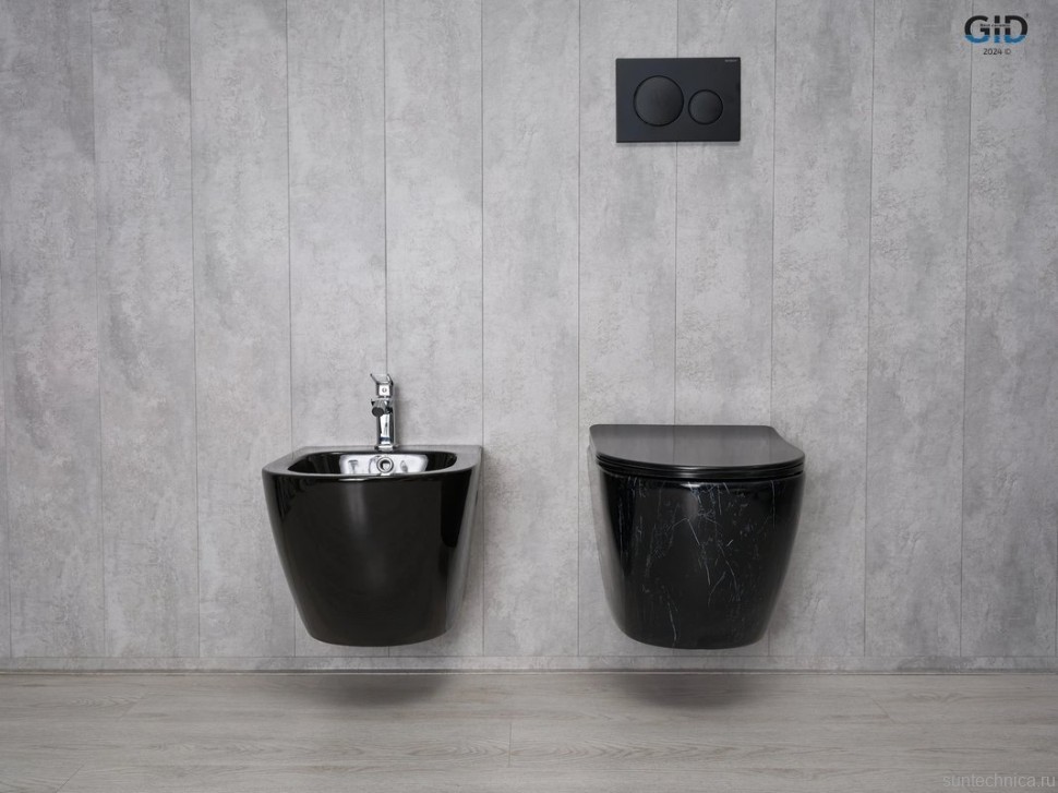 Унитаз подвесной GID Convexo Bs2198 безободковый, с микролифтом, под глянцевый камень