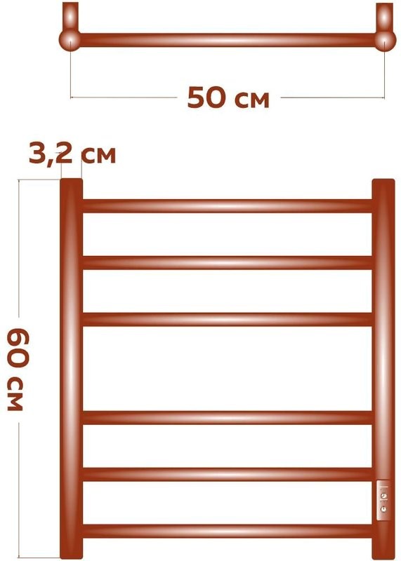 Полотенцесушитель электрический Bauedge Stil R 50х60, нержавеющая сталь полированная
