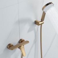 Смеситель для душа с лейкой Shevanik S4716G, золотой сатин