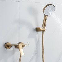 Смеситель для душа с лейкой Shevanik S4716G, золотой сатин