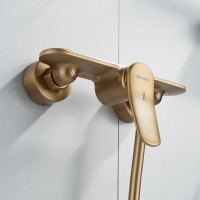 Смеситель для душа с лейкой Shevanik S4716G, золотой сатин