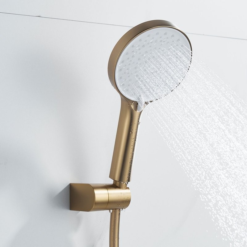 Смеситель для душа с лейкой Shevanik S4716G, золотой сатин