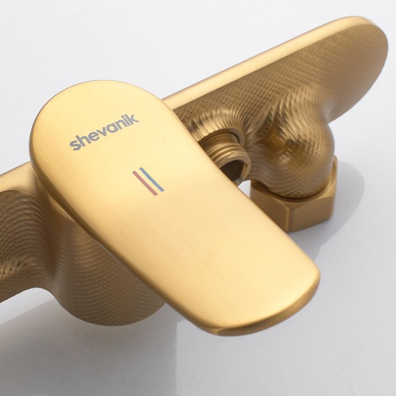 Смеситель для душа с лейкой Shevanik S4716G, золотой сатин