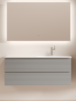 Тумба с раковиной Sancos Folk 120 R подвесная, 2 ящика, ergraut soft