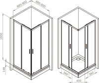 Душевой уголок AM.PM Gem W90G-403-9090MT 90х90 см