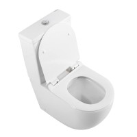 Унитаз-компакт напольный BelBagno Amanda BB051CPR BB076SC с микролифтом, безободковый, глянцевый белый