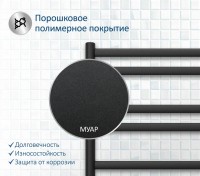 Полотенцесушитель водяной AQUATEK Оберон П10 50x80 черный муар