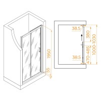 Душевая дверь в нишу RGW Passage PA-016 100х195, профиль хром