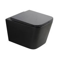Унитаз подвесной Veconi Pulo VPU-51TB безободковый, с микролифтом, матовый черный