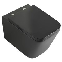 Унитаз подвесной Veconi Pulo VPU-51TB безободковый, с микролифтом, матовый черный