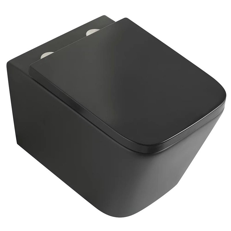 Унитаз подвесной Veconi Pulo VPU-51TB безободковый, с микролифтом, матовый черный