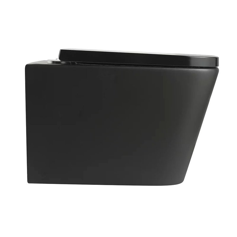 Унитаз подвесной Veconi Pulo VPU-51TB безободковый, с микролифтом, матовый черный