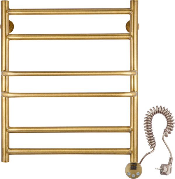 Полотенцесушитель электрический Secado Триест 4603777479145 65x55 см, подключение справа, бронза, лесенка, латунь