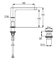 Смеситель для раковины Kludi Renon 42393N175 брашированная бронза PVD Смеситель для раковины Kludi Renon 42393N175 брашированная бронза PVD