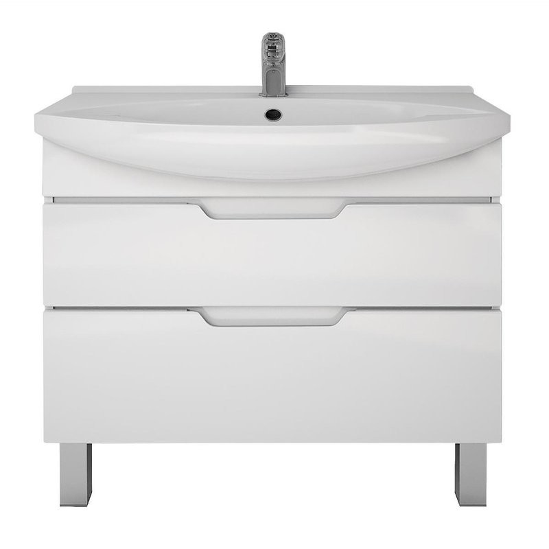 Тумба с раковиной Dreja Laguna Plus 105 подвесная, белый глянец