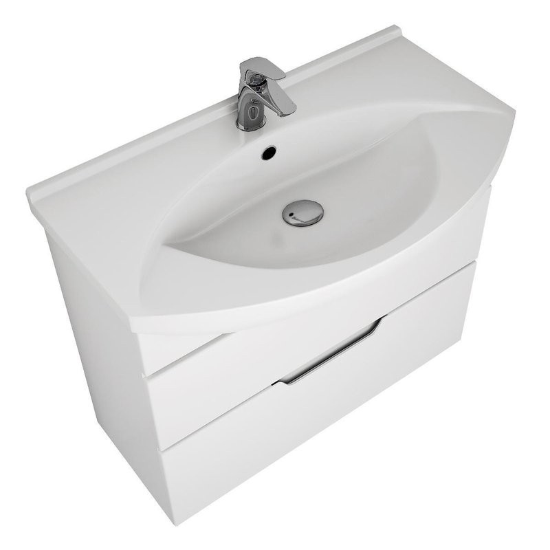 Тумба с раковиной Dreja Laguna Plus 105 подвесная, белый глянец