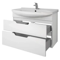 Тумба с раковиной Dreja Laguna Plus 105 подвесная, белый глянец