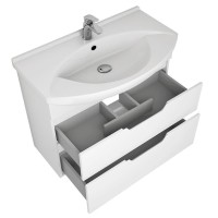 Тумба с раковиной Dreja Laguna Plus 105 подвесная, белый глянец