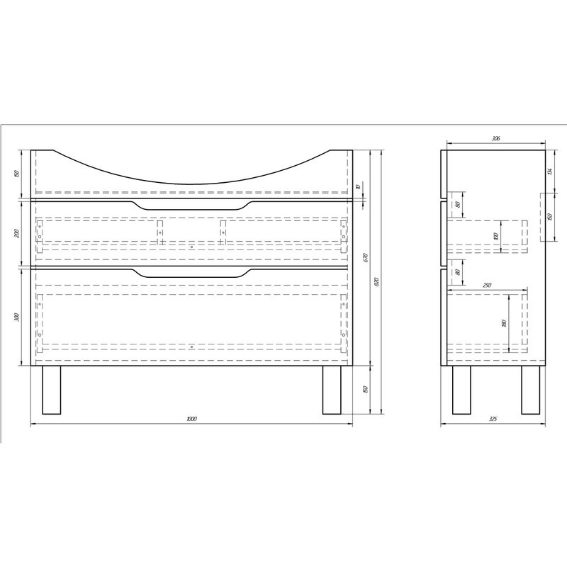 Тумба с раковиной Dreja Laguna Plus 105 подвесная, белый глянец