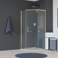 Душевой уголок RGW Hotel HO-084-Gb 90x90 профиль золото брашированное, стекло матовое