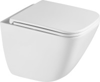 Унитаз подвесной Abber Rechteck AC1220TC безободковый, с микролифтом, с закрытым дном, белый