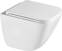 Унитаз подвесной Abber Rechteck AC1220TC безободковый, с микролифтом, с закрытым дном, белый