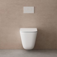 Унитаз подвесной Abber Rechteck AC1220TC безободковый, с микролифтом, с закрытым дном, белый