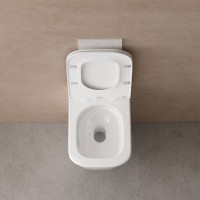 Унитаз подвесной Abber Rechteck AC1220TC безободковый, с микролифтом, с закрытым дном, белый