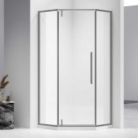 Душевой уголок Vincea Slim-N VSP-4SN900CLGM 90х90, профиль вороненая сталь, стекло прозрачное
