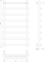 Полотенцесушитель водяной Secado Понтида 1 КСП 100x60 см, хром, лесенка, с полкой