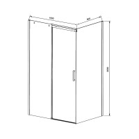 Душевой уголок Vincea Dice VSR-4D8015CLGM 150х80, профиль вороненая сталь, стекло прозрачное