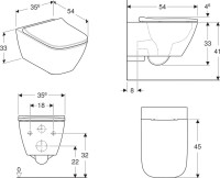 Унитаз подвесной Geberit Smyle Square 500.683.01.1 с крышкой-сиденьем с микролифтом