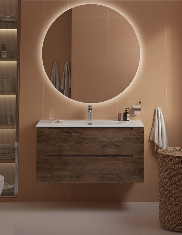 Мебель для ванной комнаты BelBagno Etna 100 rovere moro, раковина BB-8099-120-2