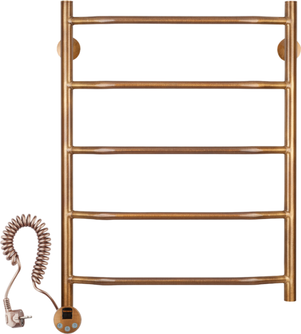 Полотенцесушитель электрический Secado Агата 1 75x55 см, подключение слева, бронза, лесенка, латунь