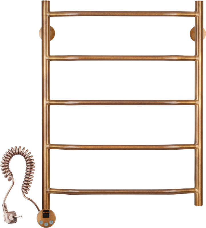 Полотенцесушитель электрический Secado Агата 1 75x55 см, подключение слева, бронза, лесенка, латунь