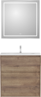 Мебель для ванной комнаты BelBagno Kraft 39 80 напольная, rovere tabacco, раковина BB-8099-3-80