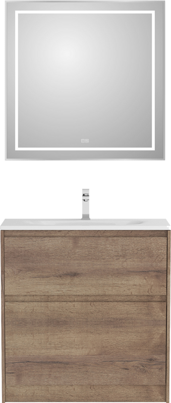 Мебель для ванной комнаты BelBagno Kraft 39 80 напольная, rovere tabacco, раковина BB-8099-3-80