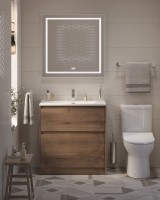 Мебель для ванной комнаты BelBagno Kraft 39 80 напольная, rovere tabacco, раковина BB-8099-3-80