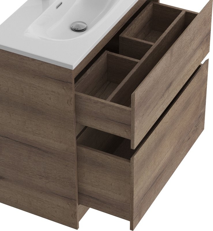 Мебель для ванной комнаты BelBagno Kraft 39 80 напольная, rovere tabacco, раковина BB-8099-3-80