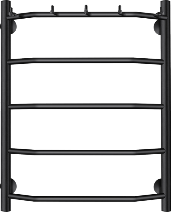 Полотенцесушитель водяной Secado Агата 1 K 60x55 см, матовый черный, лесенка