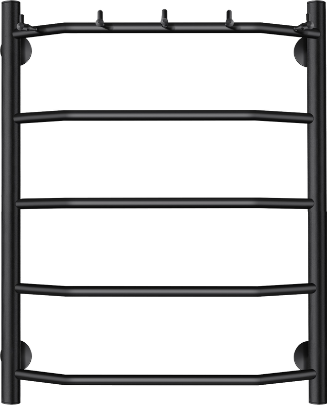 Полотенцесушитель водяной Secado Агата 1 K 60x55 см, матовый черный, лесенка