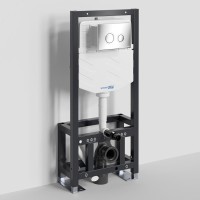 Система инсталляции для унитазов Wasserkraft Dill 61TLT.010.ME.CH01 с кнопкой смыва хром