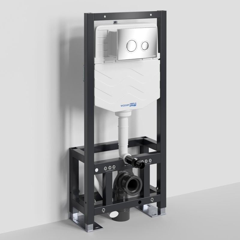 Система инсталляции для унитазов Wasserkraft Dill 61TLT.010.ME.CH01 с кнопкой смыва хром
