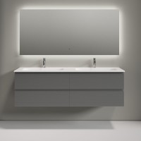 Тумба с раковиной Sancos Folk 160 подвесная, ergraut soft, раковина CN7023