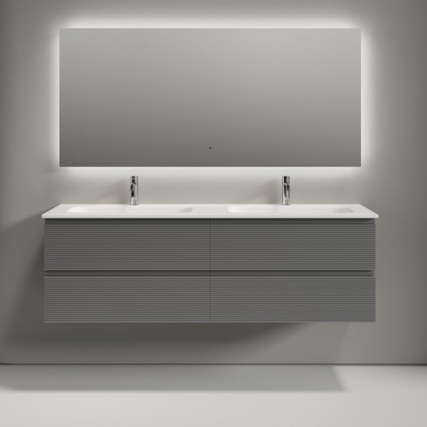 Тумба с раковиной Sancos Folk 160 подвесная, ergraut soft, раковина CN7023