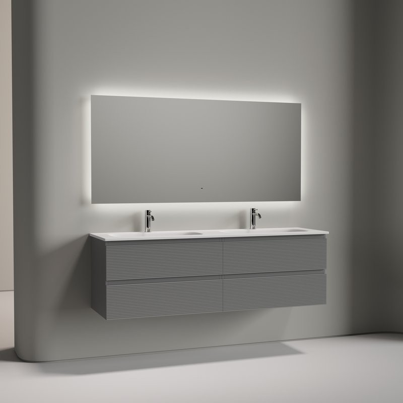 Тумба с раковиной Sancos Folk 160 подвесная, ergraut soft, раковина CN7023