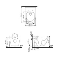 Комплект Унитаз подвесной WasserKRAFT Mindel H002 безободковый + Крышка для унитаза E034 + Система инсталляции для унитазов Aller 10TLT.010.ME + Кнопка смыва MB02