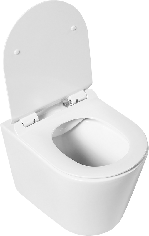 Унитаз подвесной BelBagno Flay-r BB053CHR безободковый, крышка BB2111SC с микролифтом