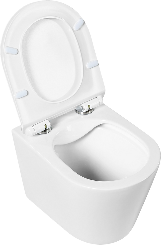 Унитаз подвесной BelBagno Flay-r BB053CHR безободковый, крышка BB2111SC с микролифтом