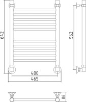 Полотенцесушитель водяной Стилье Аксиома-10 00661-6040 65x45 см, глянцевый хром, лесенка